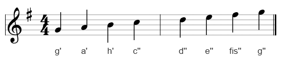G-Dur im Violinschlüssel