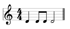 Beispiel einer Notation im 4/4-Takt