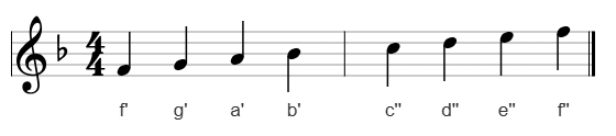 F-Dur im Violinschlüssel