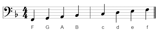 F-Dur im Bassschlüssel