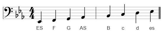 Es-Dur im Bassschlüssel