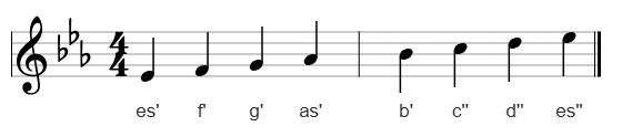 Es-Dur im Violinschlüssel