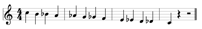 Chromatische Tonleiter abwärts in C-Dur