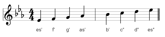Es-Dur im Violinschlüssel